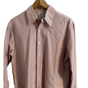 Brooks Brothers 1818 regent Button Up Shirt 16-33 Long Sleeve red Striped